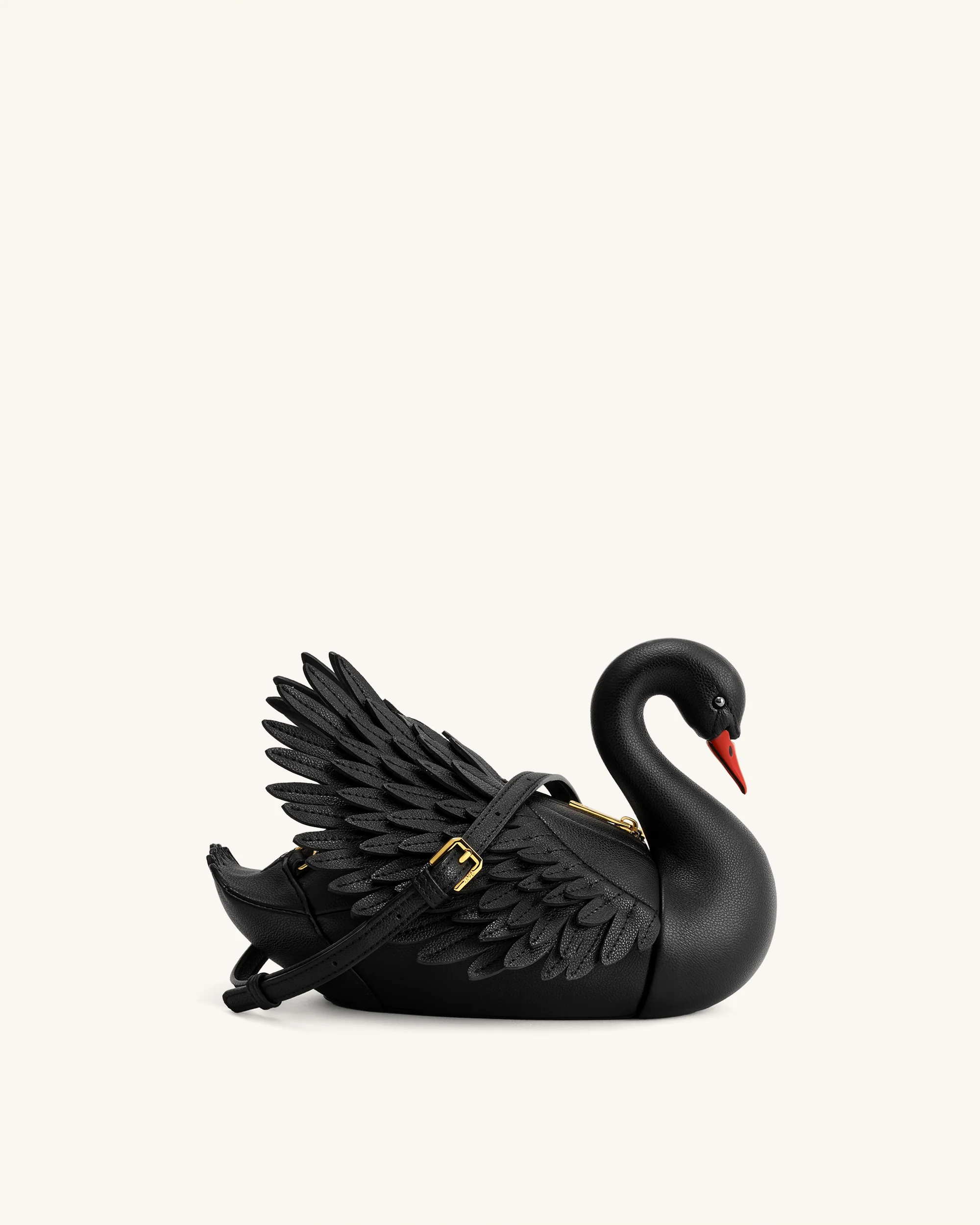 Alani Swan Shaped Crossbody Bag - Black