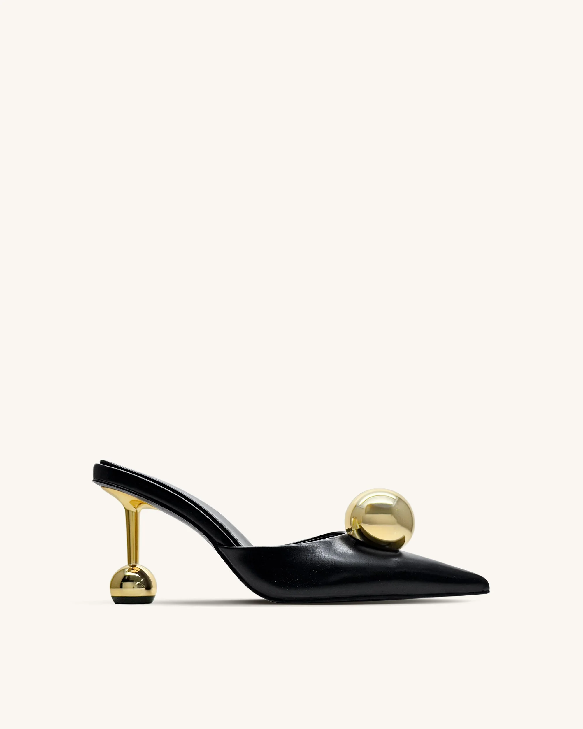 Sofia Sphere Heel Mules - Black