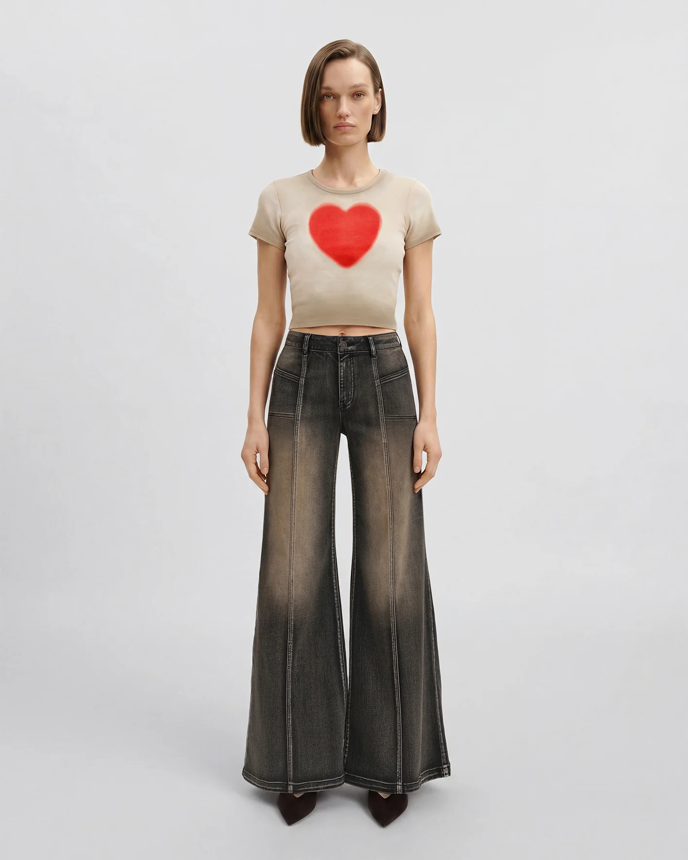 The Shrunken Faded Love T-shirt  - Dirty Oat