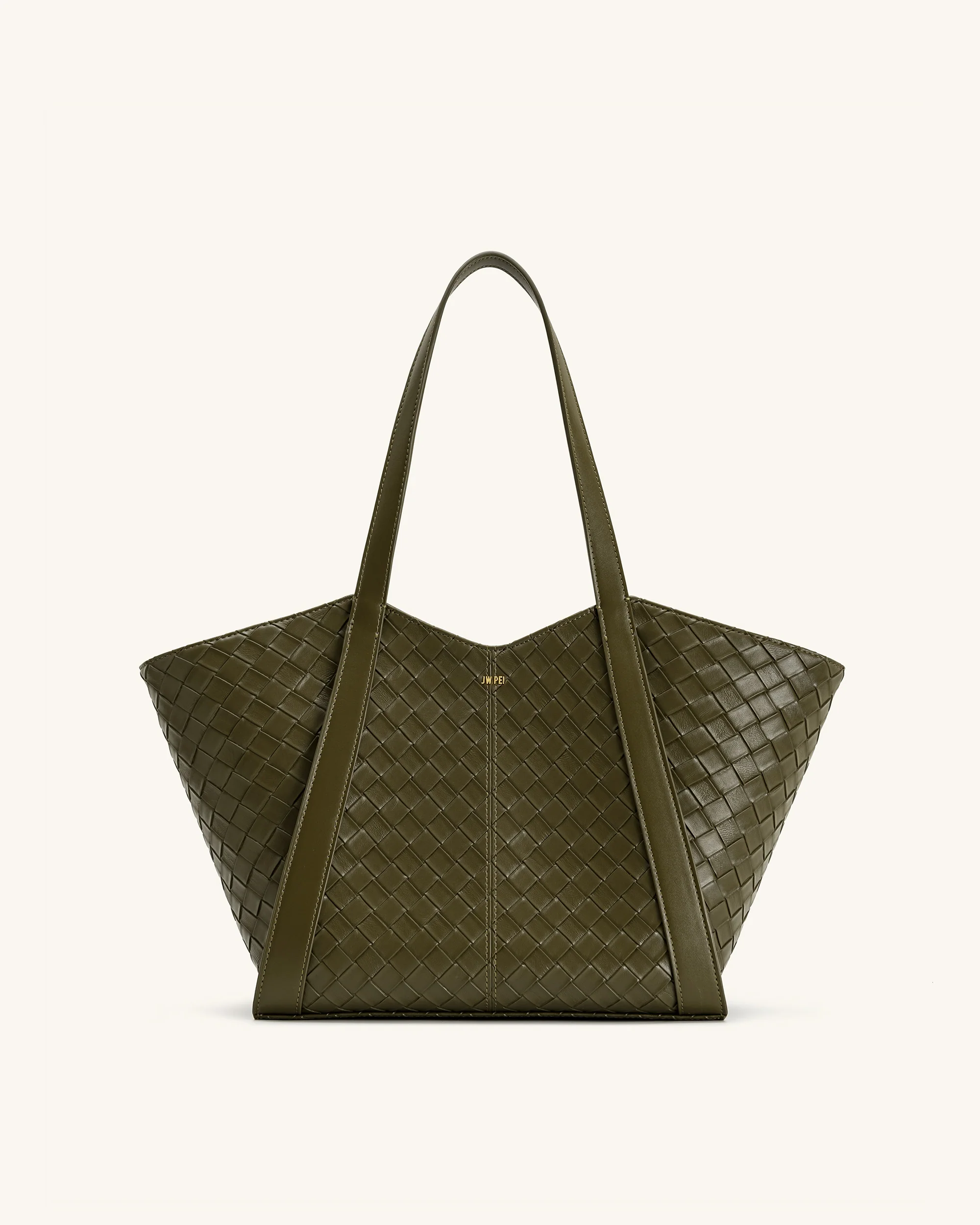 Kiana Large Capacity Weave Texture Tote Bag - Dark Olive