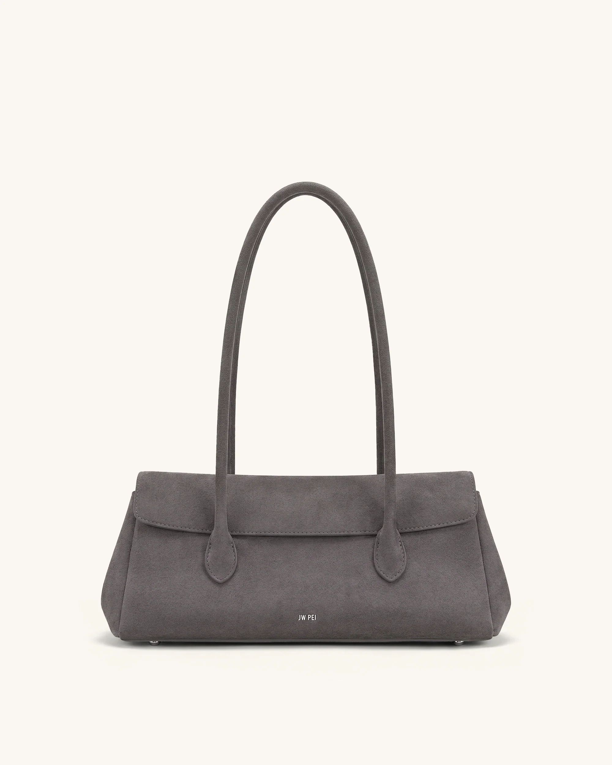 Solenne Faux Suede East-West Shoulder Bag - Taupe