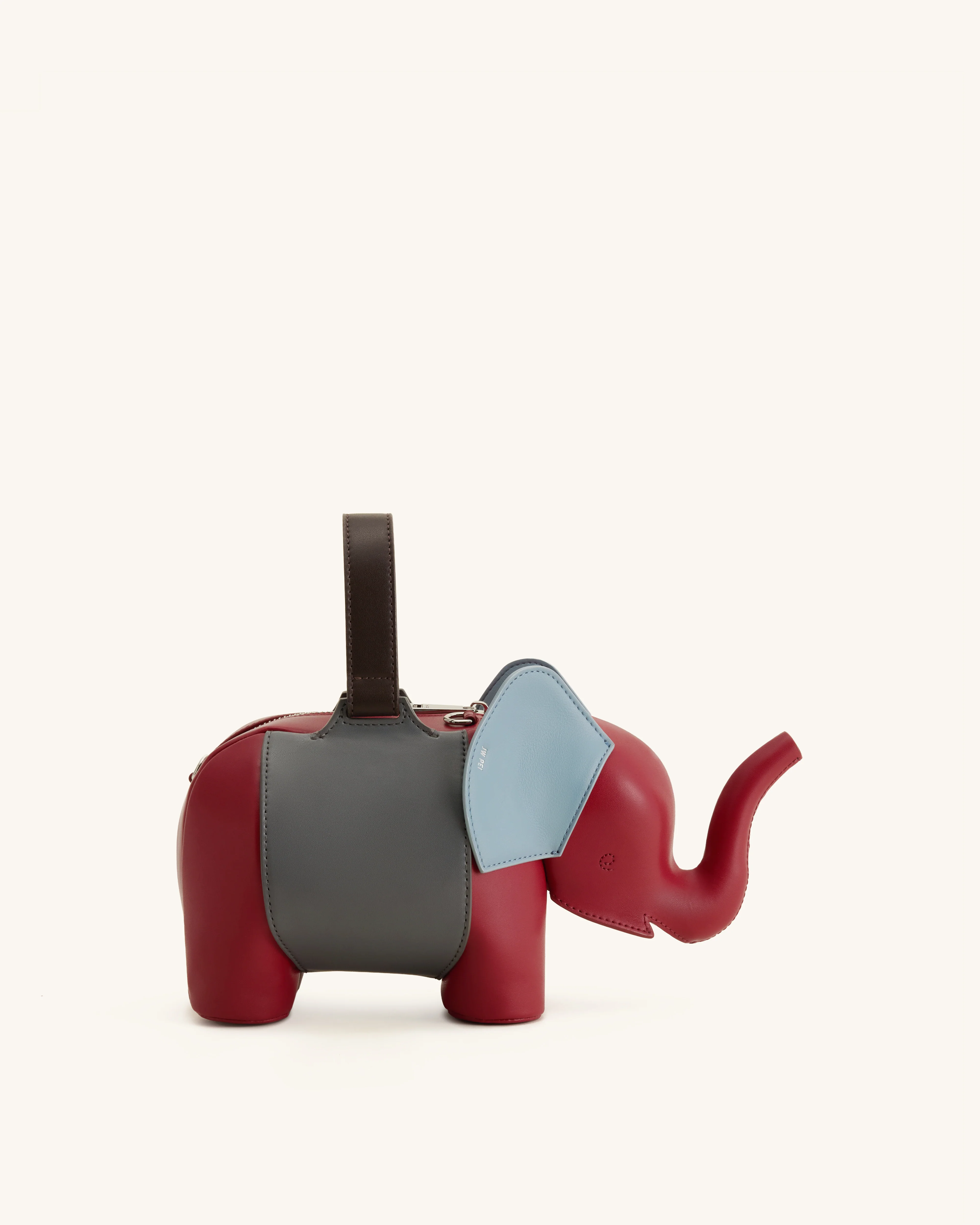 Claire Elephant Shaped Handbag - Red/Dark Gray