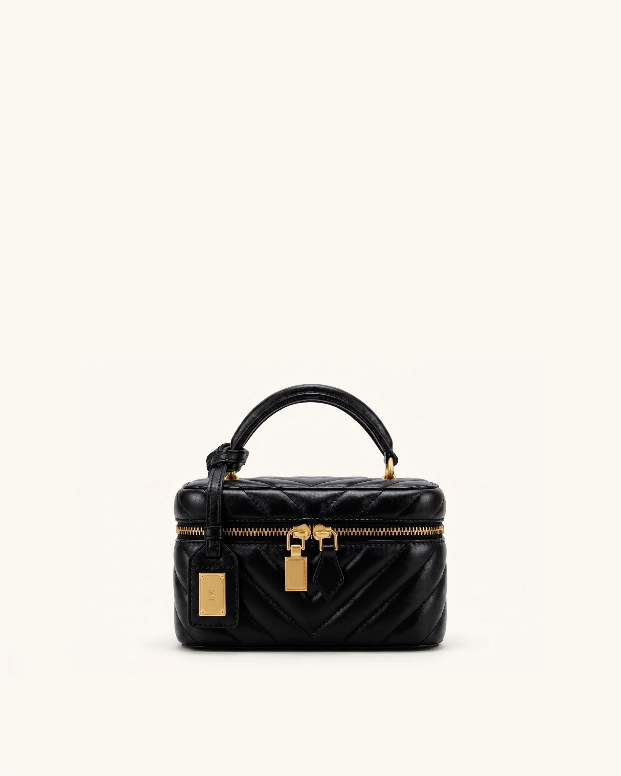 Cleo Box Shape Top Handle Bag - Charcoal Black