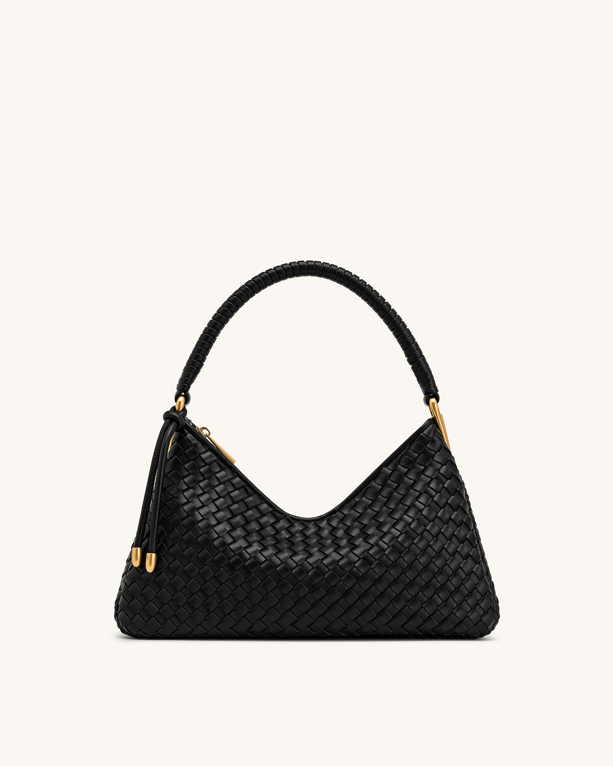 Lorena Woven Shoulder Bag - Black