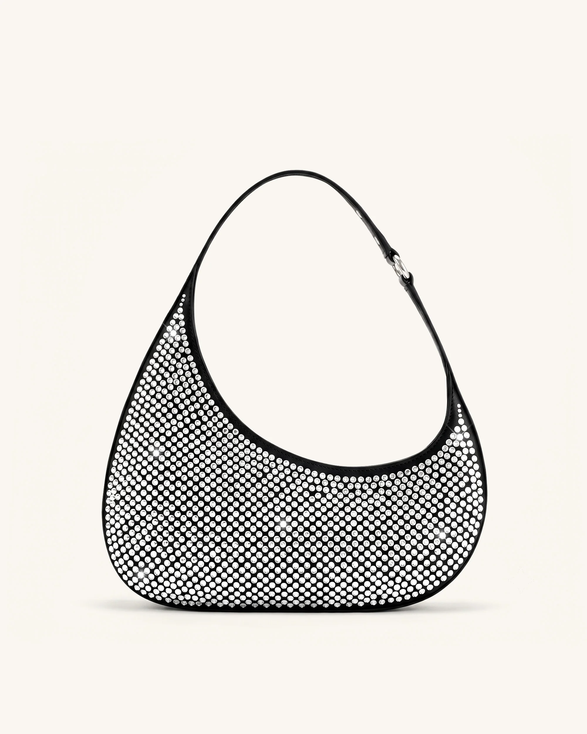 Harlee Artificial Crystal Shoulder Bag - Black