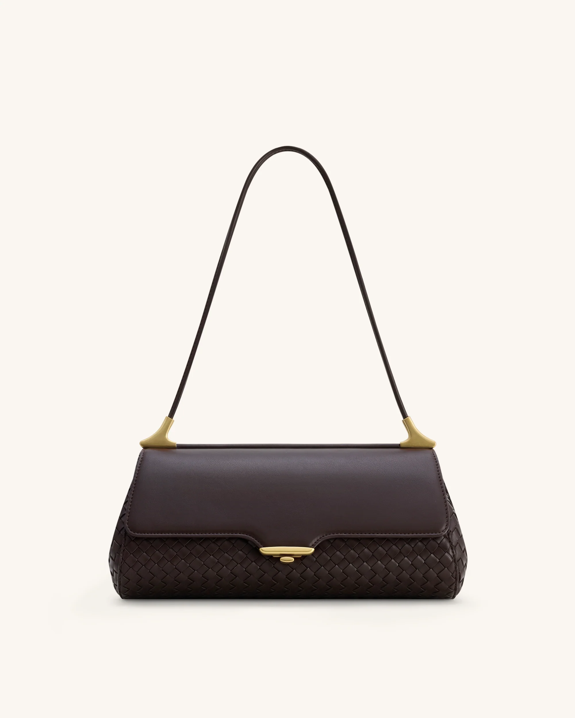 Eloise Woven Shoulder Bag - Dark Brown
