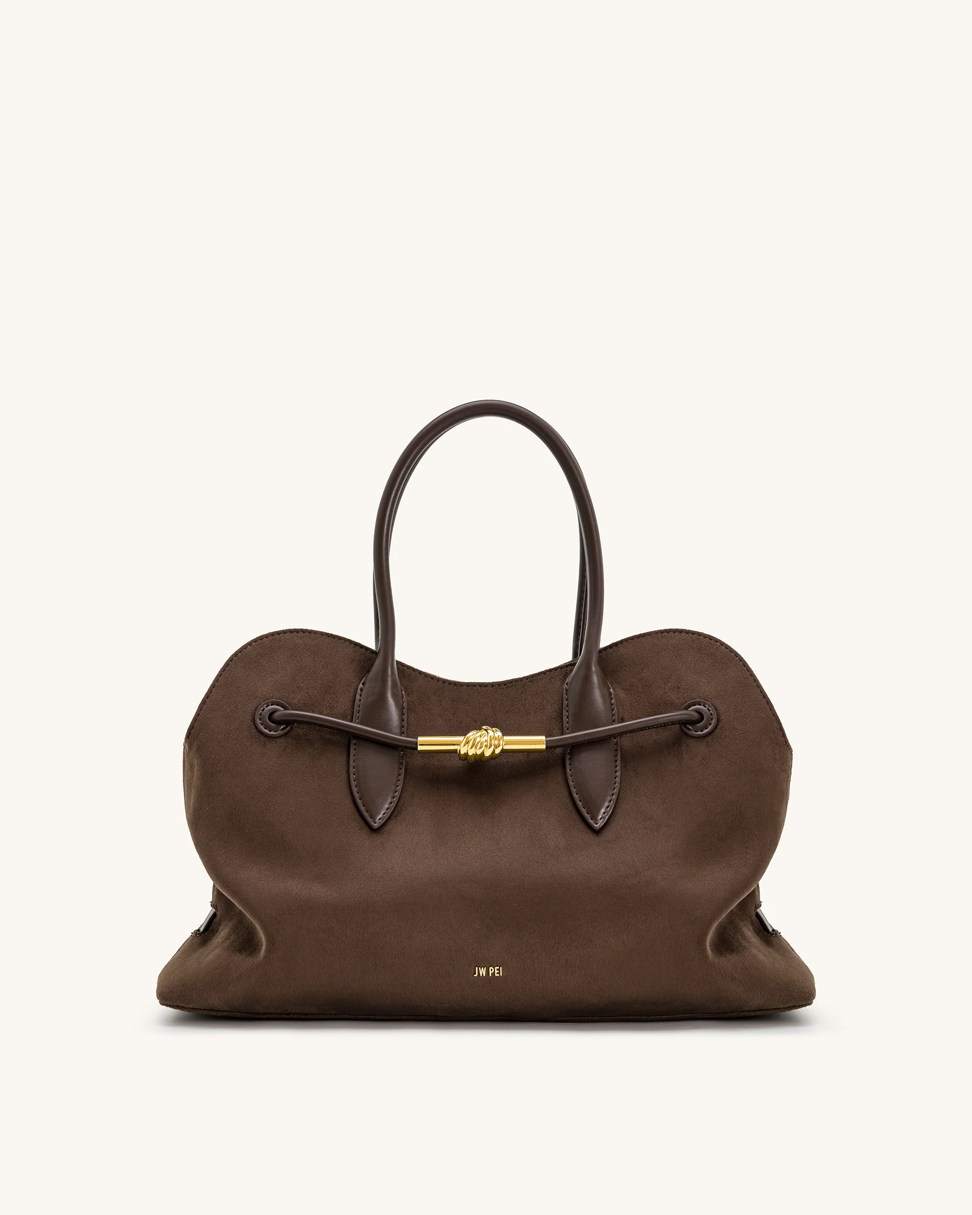 Adele Metal Rope Knot Tote Bag - Mocha Brown