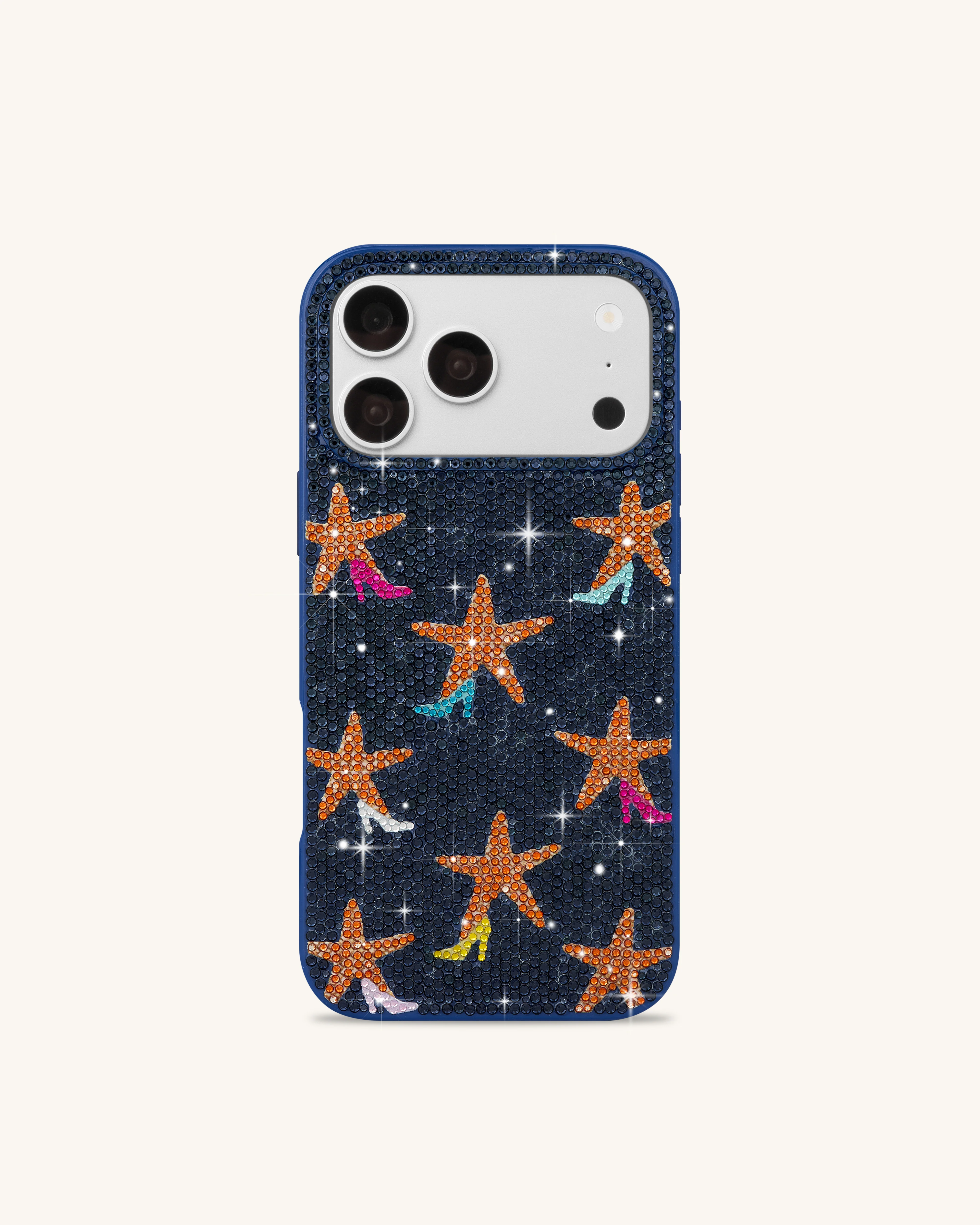 Starfish Rhinestone Phone Case - Blue