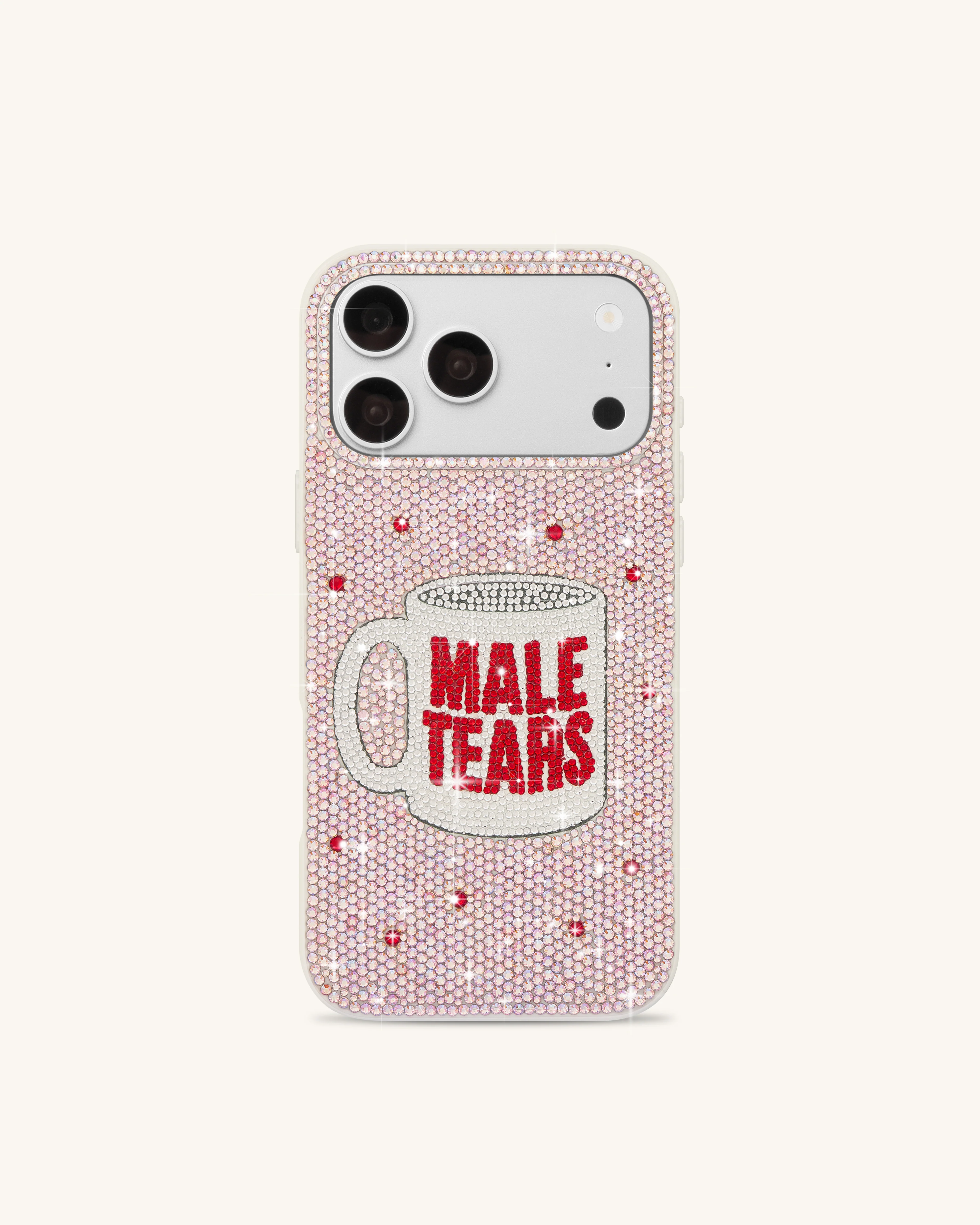 Male Tears Mug Rhinestone Phone Case - Pink