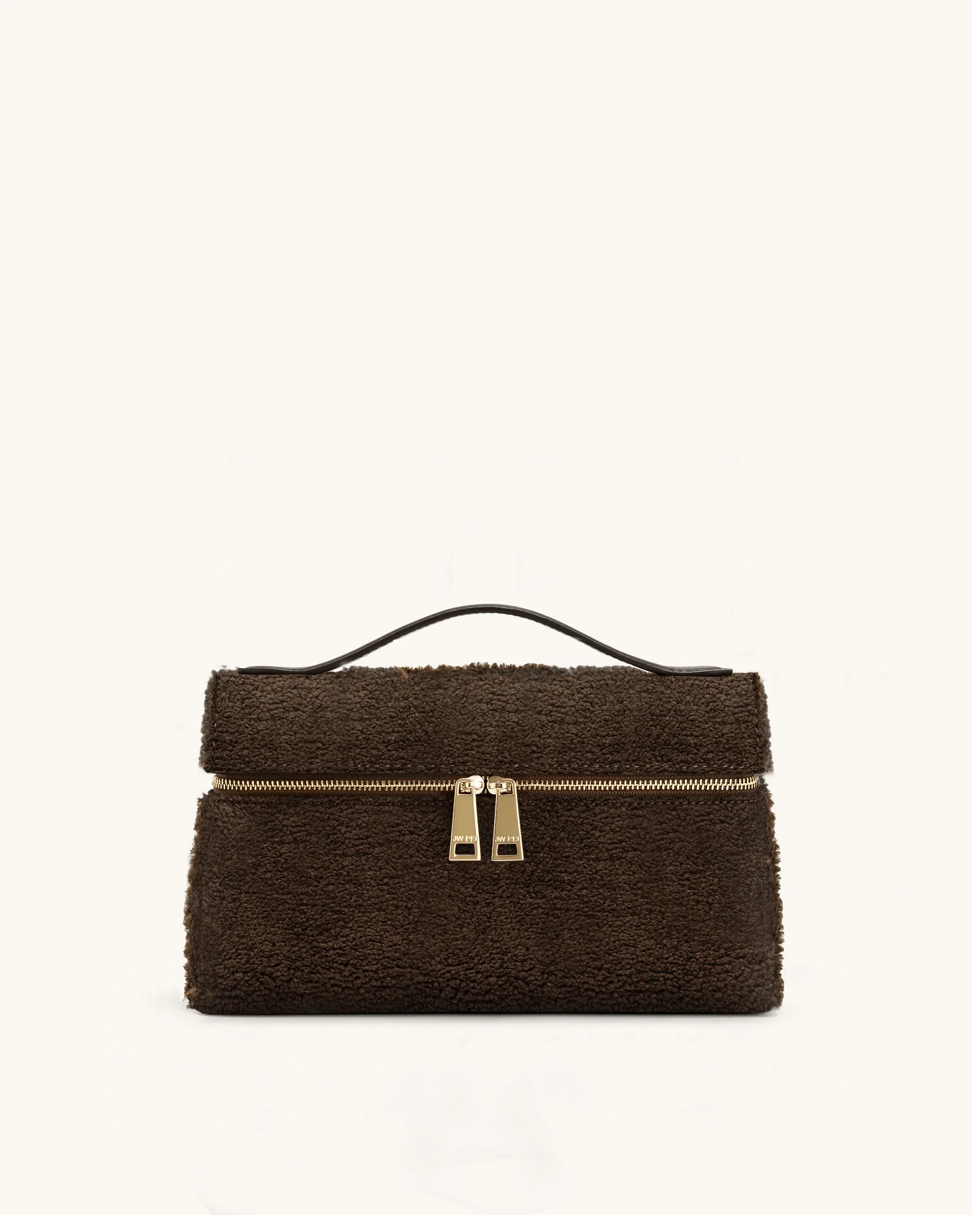 Thea Faux Fur Top Handle Bag - Mocha Brown