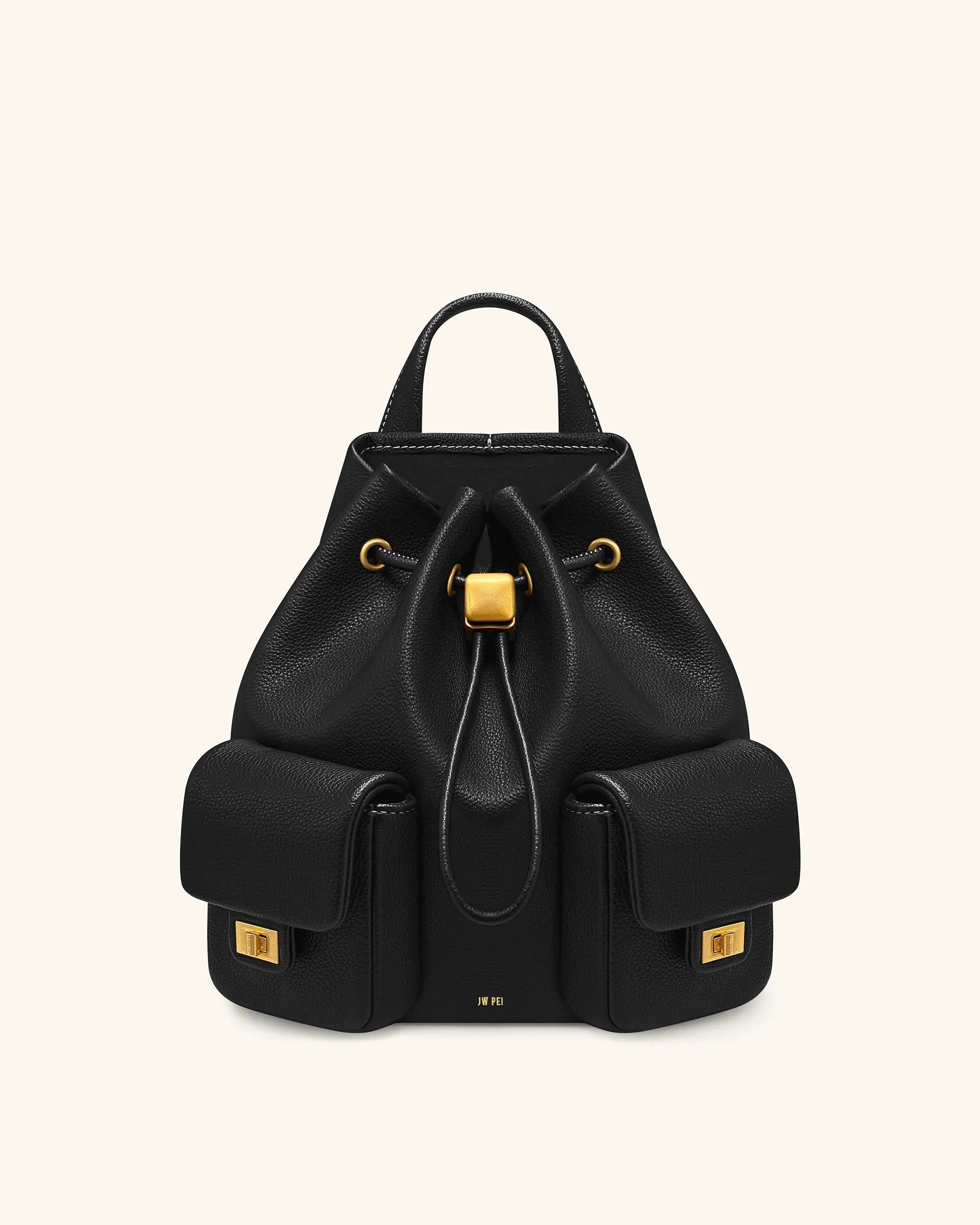 Avery Pebbled Drawstring Utility Backpack ?C Black